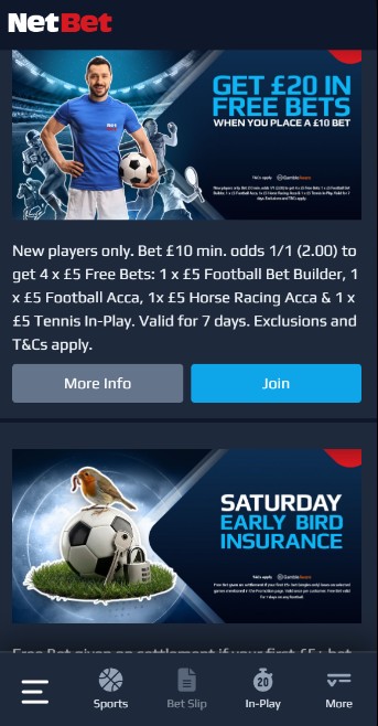 Promotions Netbet Sportsbook UK