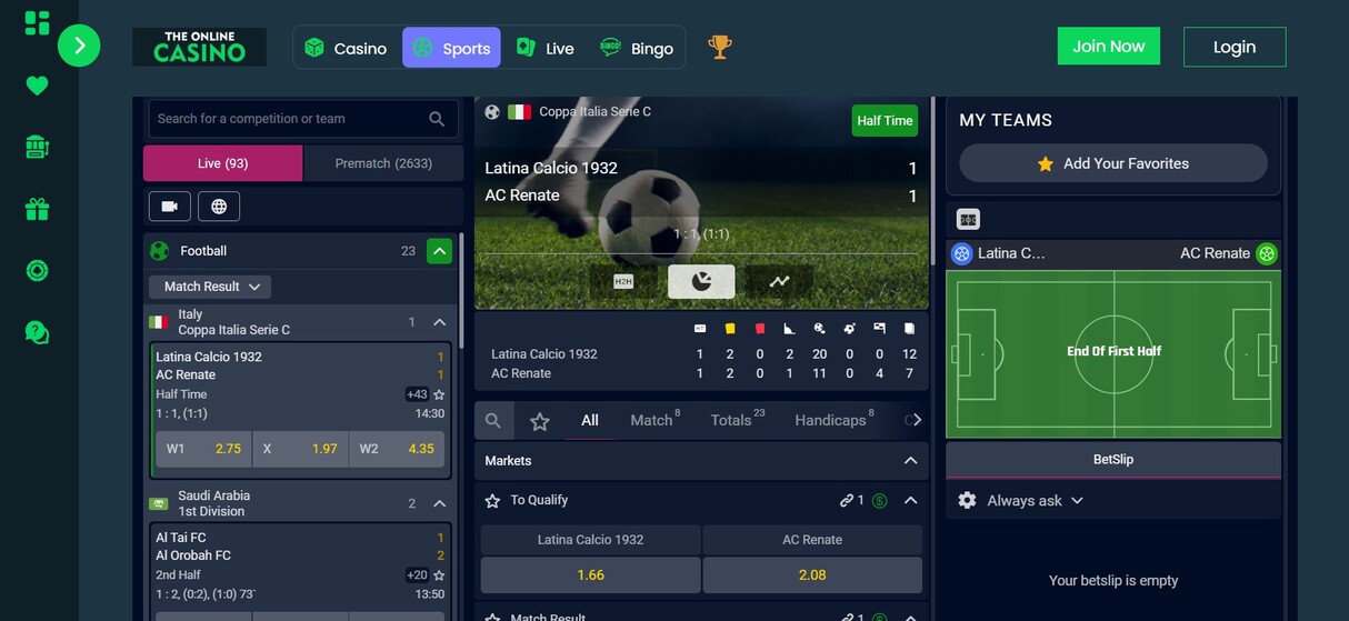 TheOnlineCasino UK Live betting pc