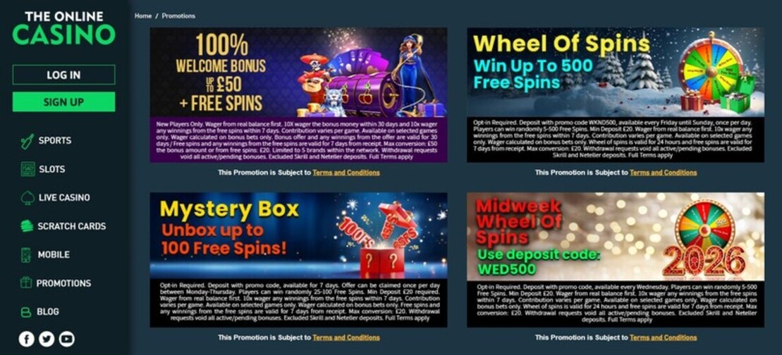 TheonlineCasino UK Promotions Casino pc