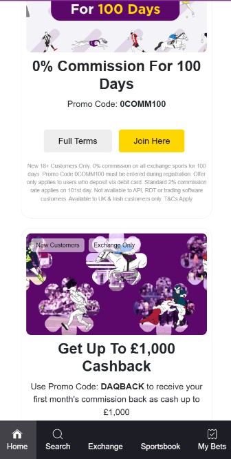 Betdaq Promotions Sports United Kingdom