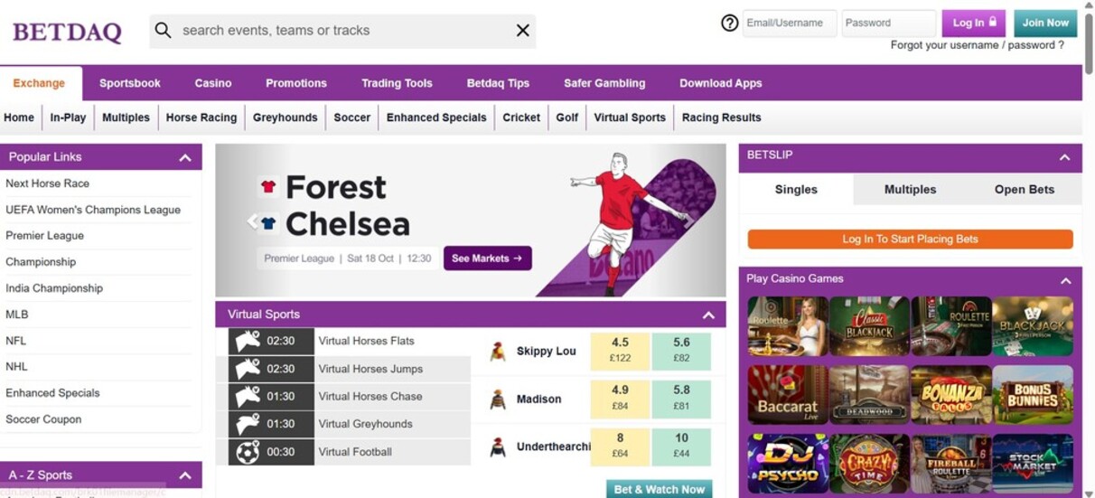 Betdaq Sports Homepage United Kingdom