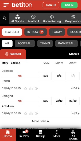 Betiton Homepage Sportsbook UK