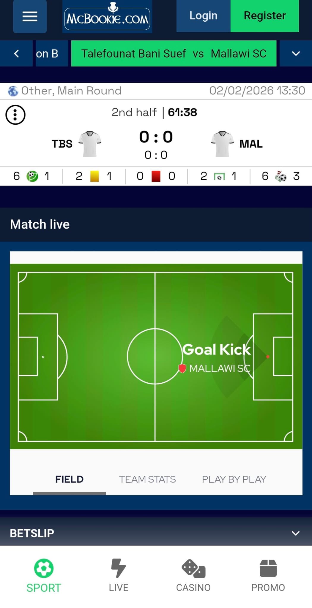 McBookie Live betting Sportsbook UK mobile version