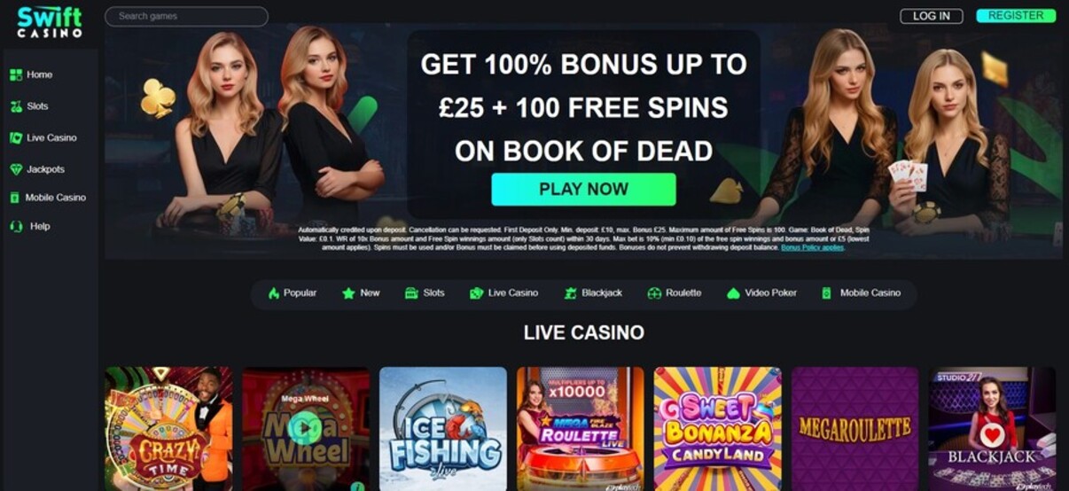 Swift Casino UK Live Casino pc