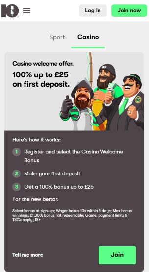 10bet Casino Promotions UK mobile version