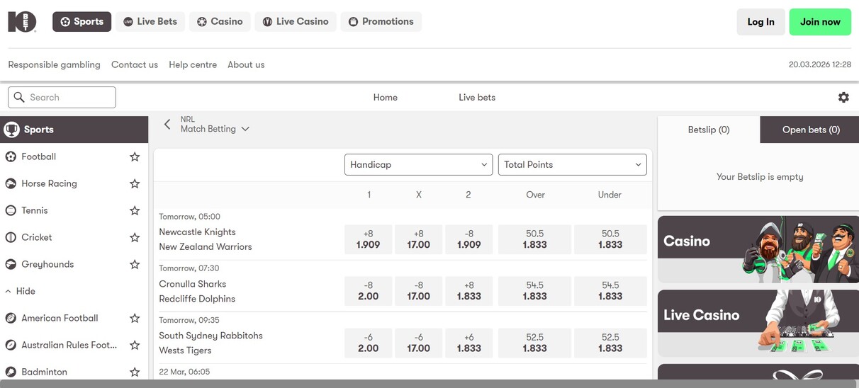 10bet Rugby Betting UK pc