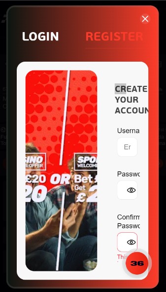 36vegas Sportsbook UK Registration