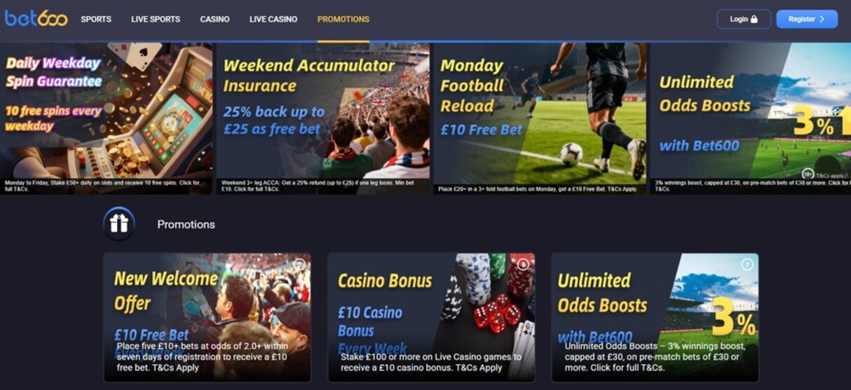 Bet600 Sports UK Promotions pc