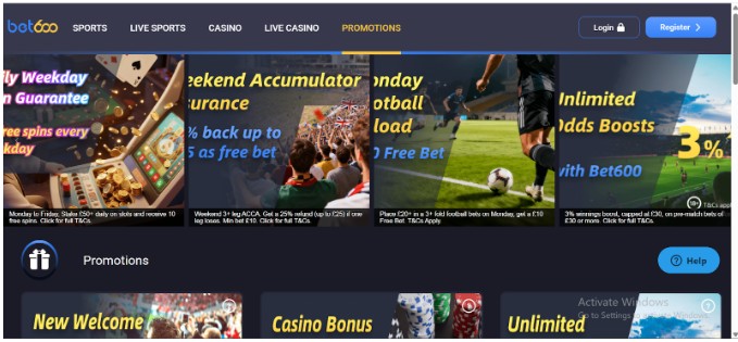 bet600 Sports UK Registration Step1