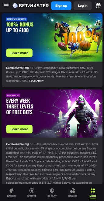Betmaster Sportsbook UK Promotions
