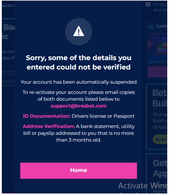 Bresbet Sportsbook UK registration step5