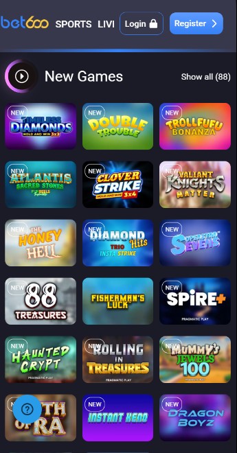 Casino Bet600 UK Homepage