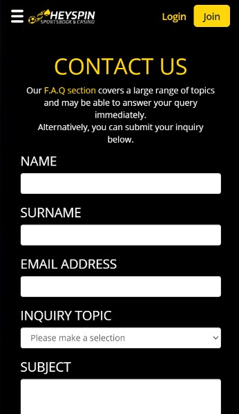 Heyspin Casino UK Customer Support