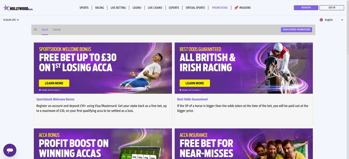 Hollywood Bets Promotions Sports pc