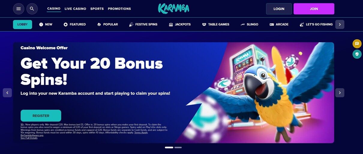 Karamba Casino UK Promotions pc