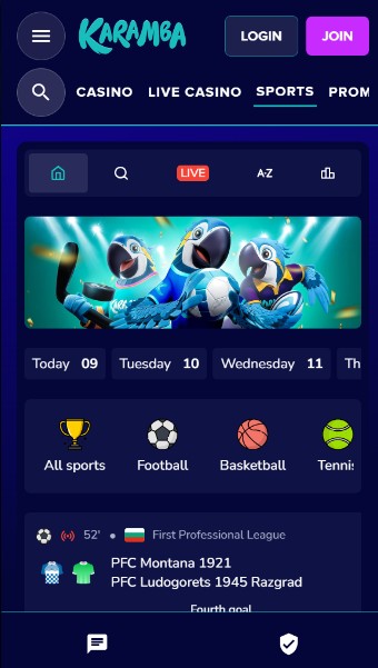 Karamba Sports UK Homepage