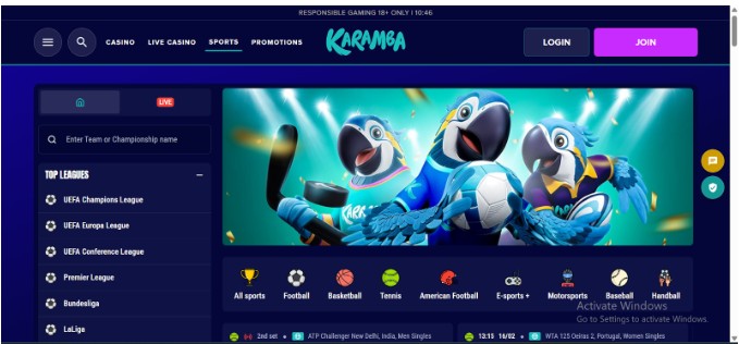 Karamba Sports UK Registration Step1