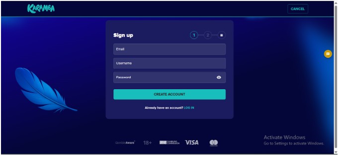 Karamba Sports UK Registration Step3