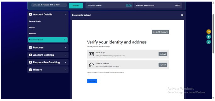 Karamba Sports UK Registration Step5