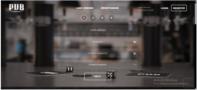Pub Casino Registration Sportsbook Step2