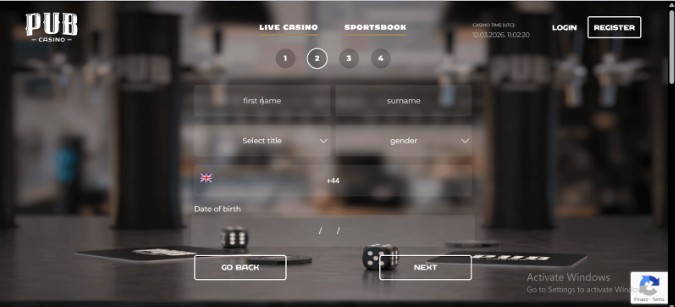 Pub Casino Registration Sportsbook Step3