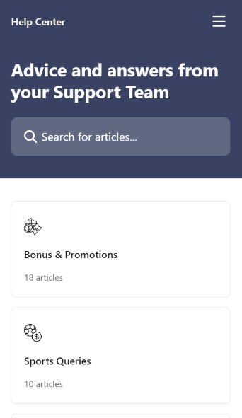 Slotsite Casino Help Center UK mobile version