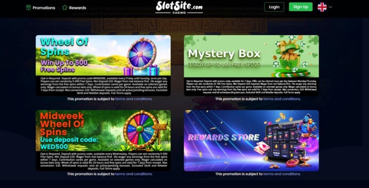 Slotsite Casino Promotions UK pc