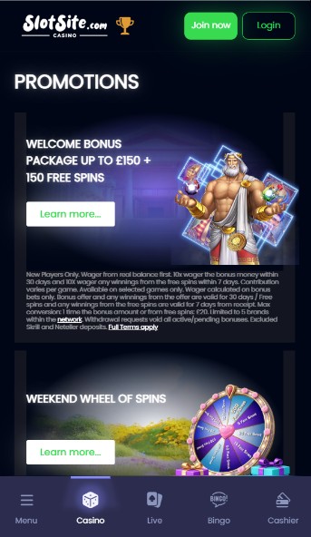 Slotsite Casino Promotions UK