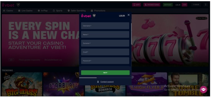 Vbet Uk Registration Step2