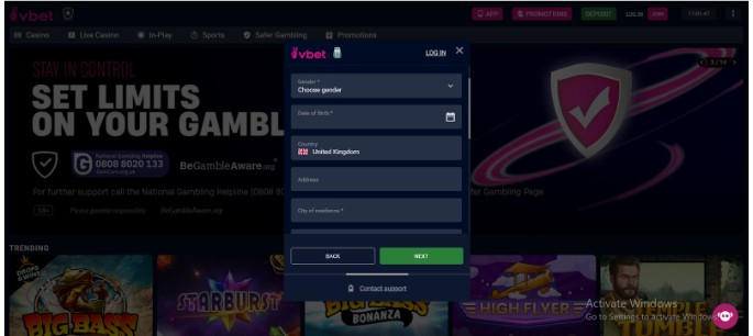 Vbet Uk Registration Step3