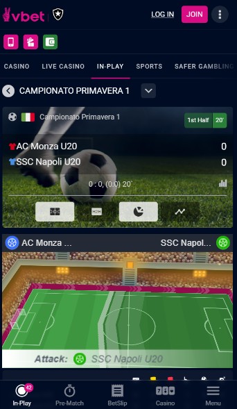 Vbet UK Sports Live betting