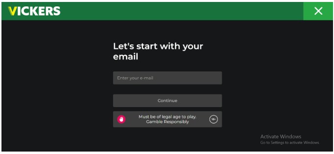 Vickers Sportsbook UK registration step2