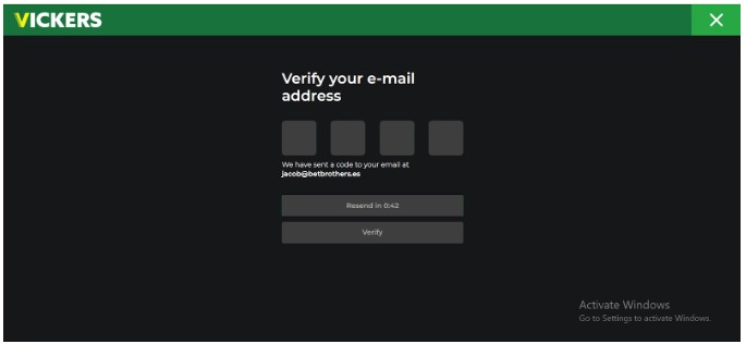 Vickers Sportsbook UK registration step4