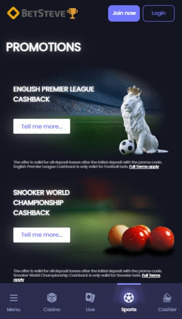 Betsteve Sportsbook Promotions UK
