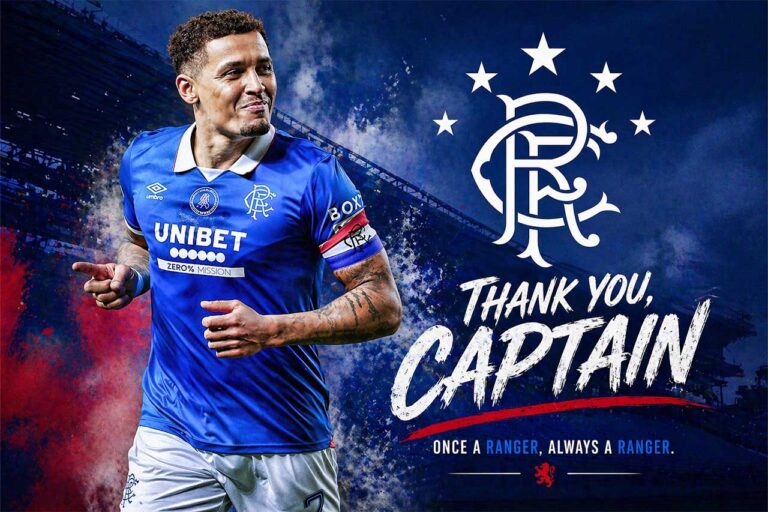 James Tavernier leaves Rangers as captain in blue jersey with club logo