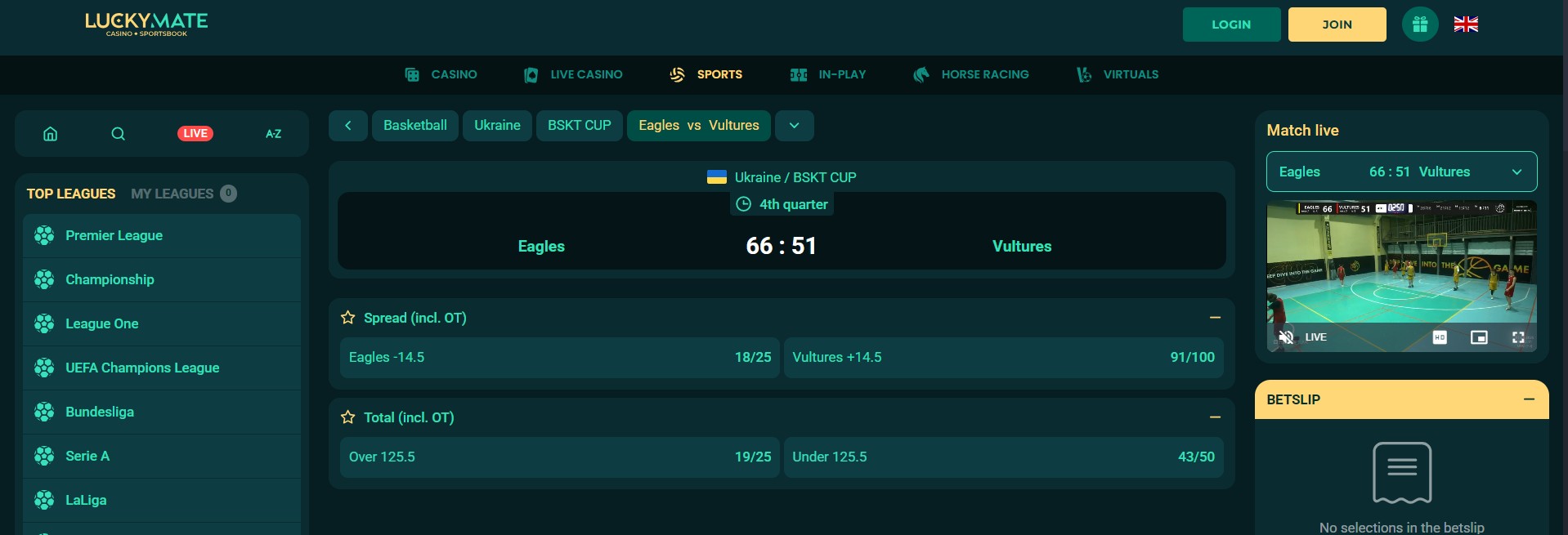 LuckyMate Sportsbook UK Live betting