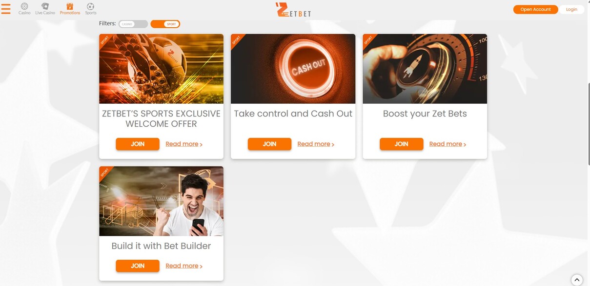 Zetbet Sportsbook UK Promotions pc