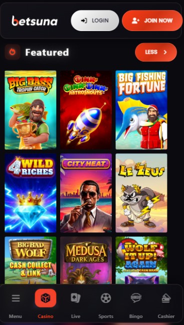 Betsuna UK Featured Casino