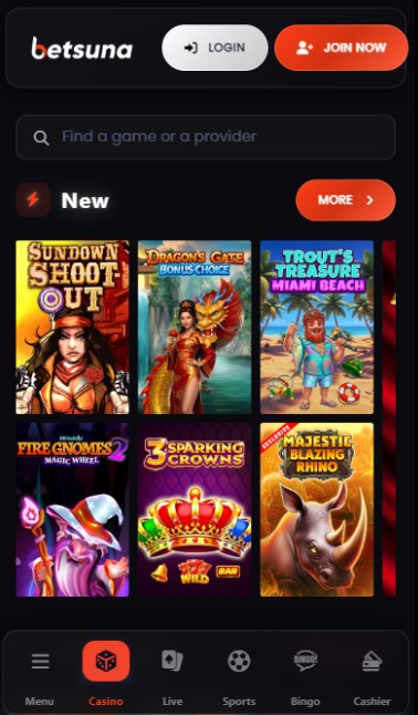 Betsuna UK Homepage Casino