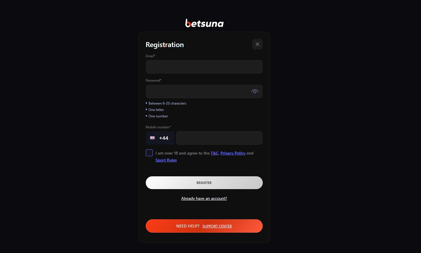 Betsuna UK Registration