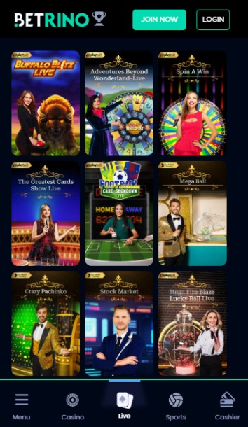 Betrino Casino UK Game Shows