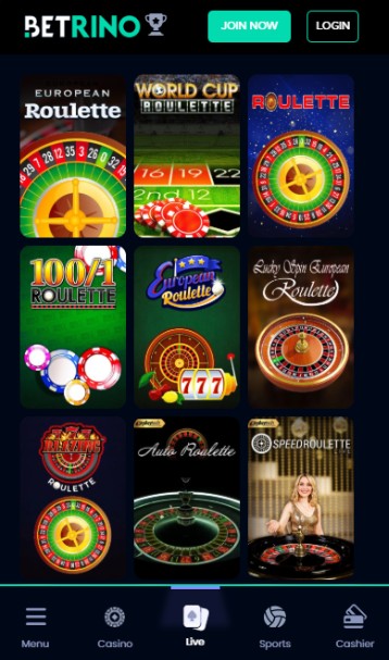 Betrino Casino UK Roulettes