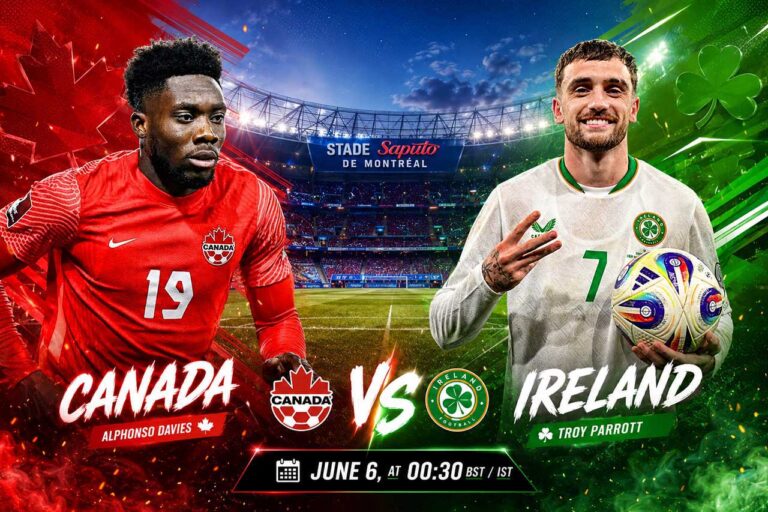 Canada vs Ireland international friendly at Stade Saputo ahead of the 2026 World Cup