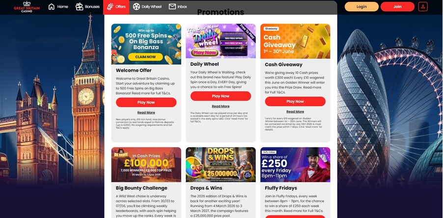 Great Britain Casino UK Promotions pc