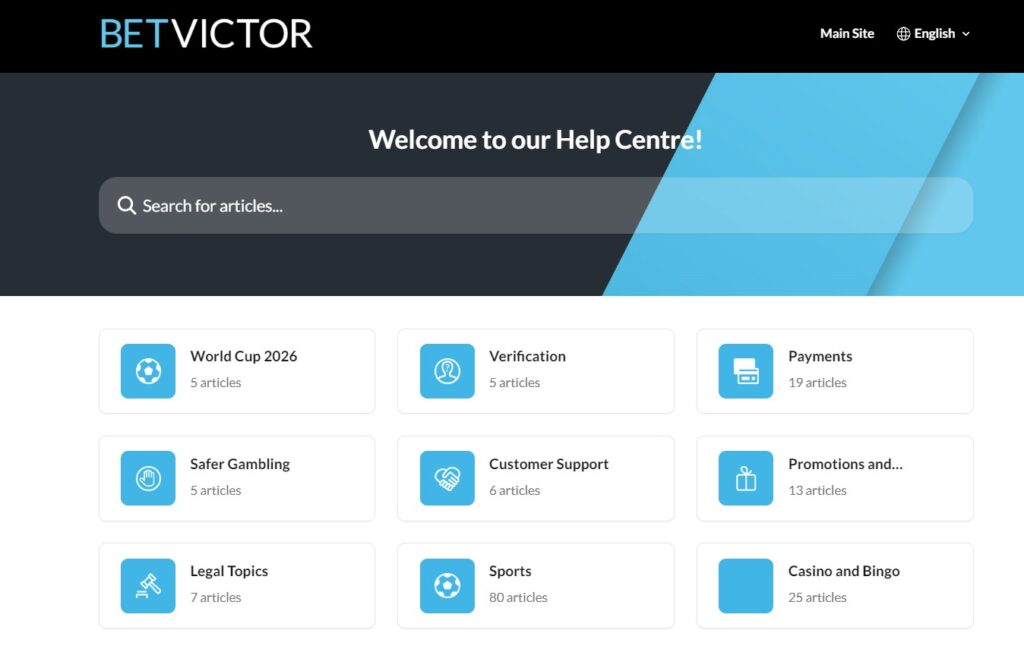 Help Centre Betvictor
