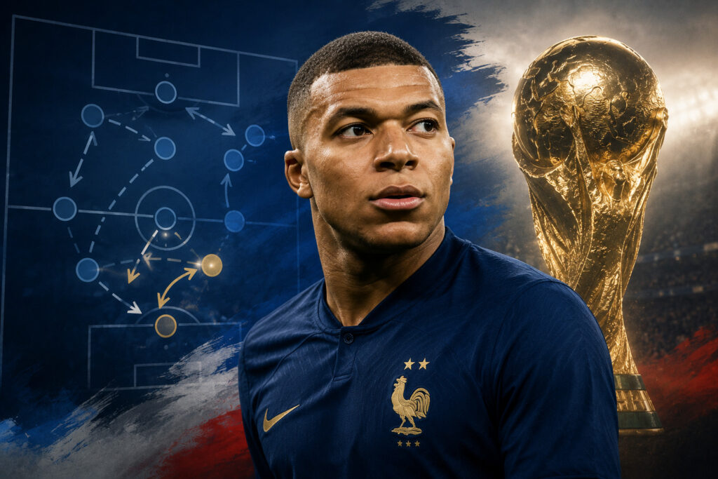 Kylian Mbappe playing for France national team at World Cup
