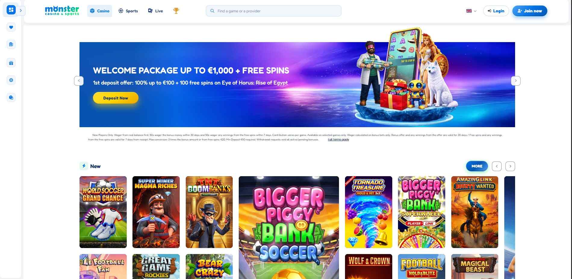 Monster Casino UK Homepage Casino pc