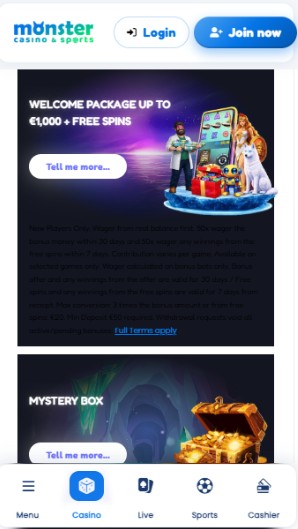 Monster Casino UK Promotions