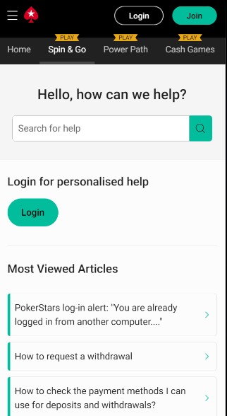 Pokerstars Sports Customer Support UK mobile version