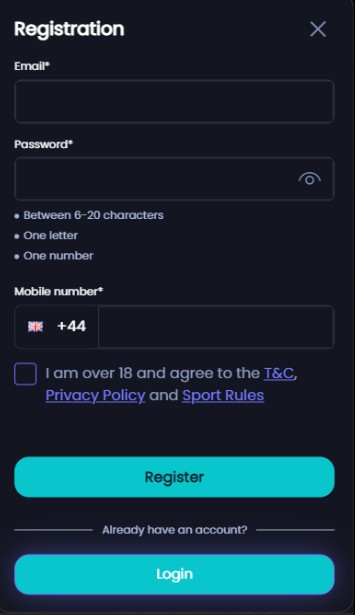 q88bets Sportsbook Registration mobile version